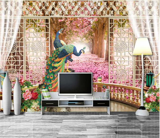 3D Peacock Petals 467 Wallpaper AJ Wallpaper 