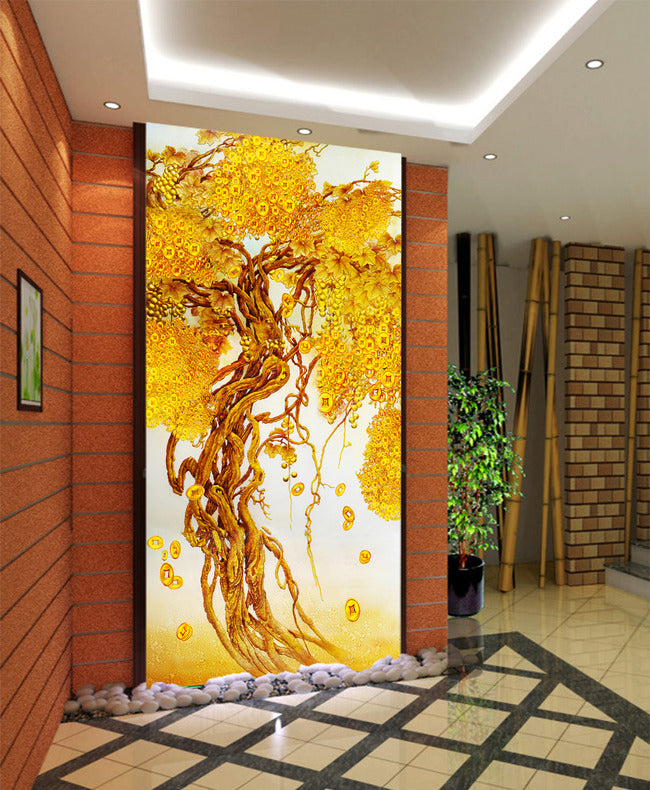 3D Gold Coin Tree WG150 Wall Murals