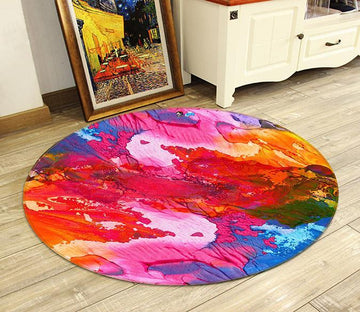 3D Abstract Oil Painting 050 Round Non Slip Rug Mat Mat AJ Creativity Home 