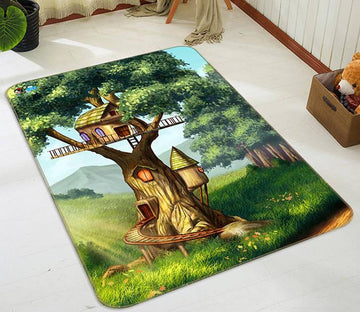 3D Cartoon Tree House 009 Non Slip Rug Mat Mat AJ Creativity Home 