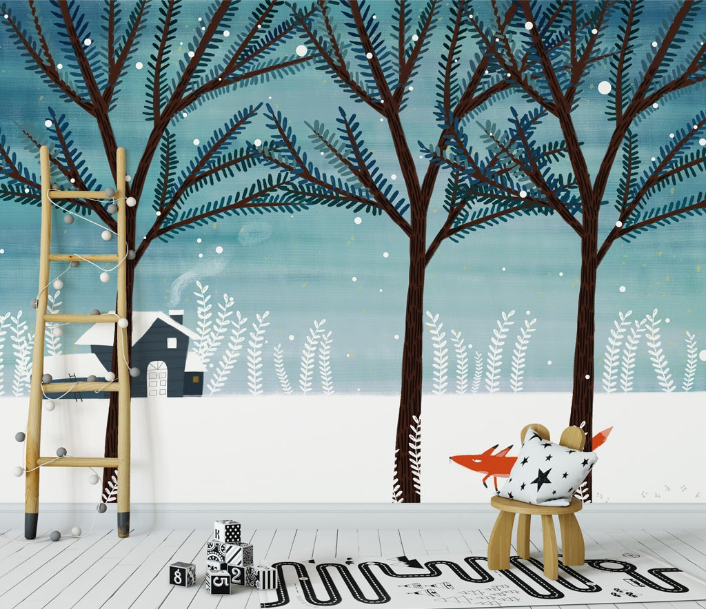 3D Snow Forest WC028 Wall Murals