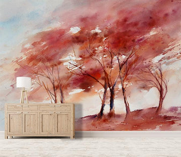 3D Red Tree 049 Wallpaper AJ Wallpaper 
