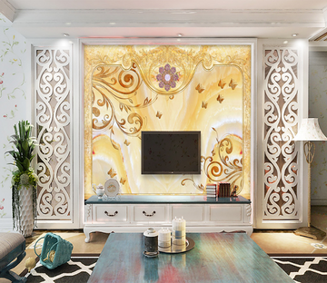 3D Curved Leaves 161 Wallpaper AJ Wallpaper 