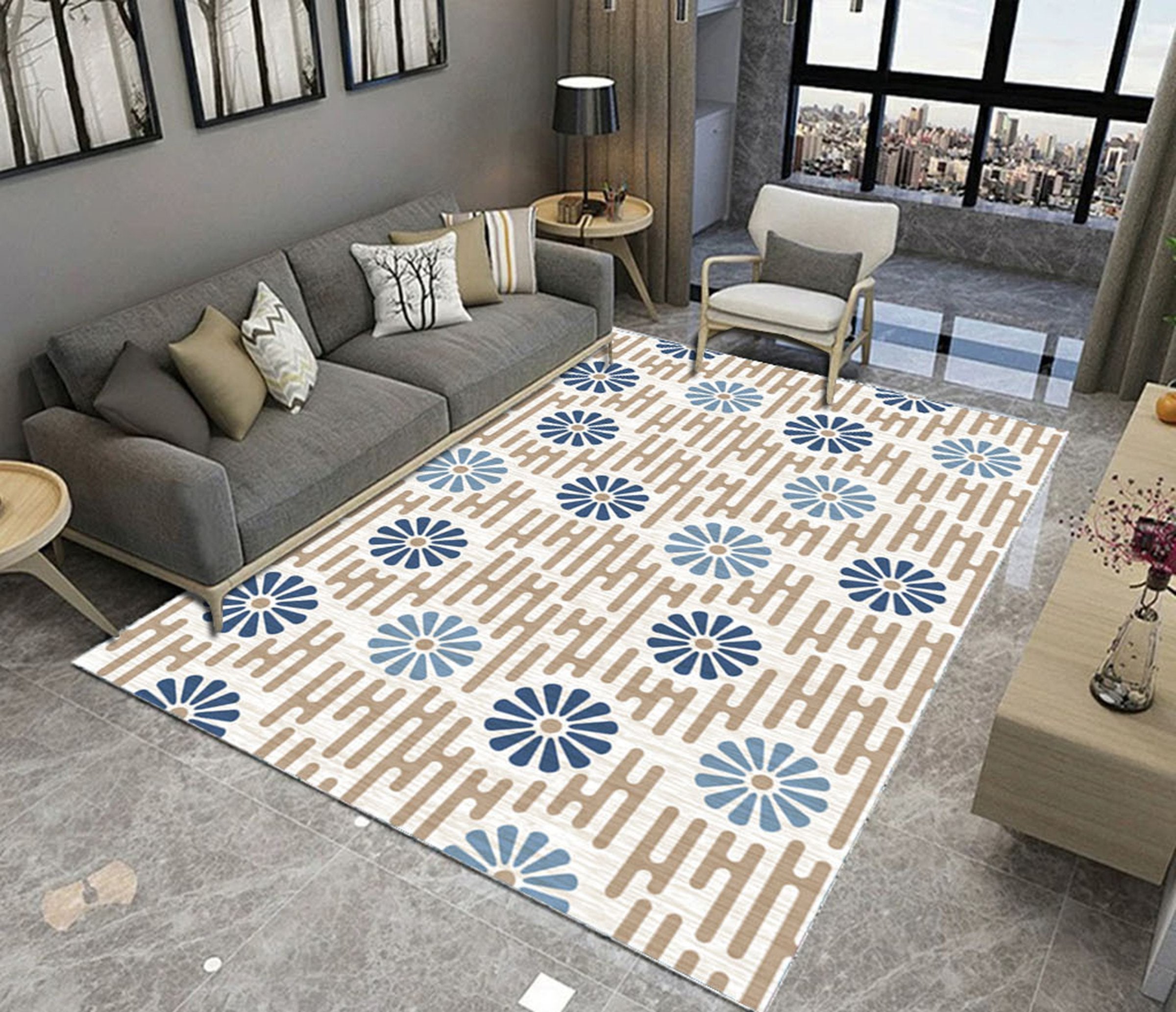 3D Color Pattern WG530 Non Slip Rug Mat Mat AJ Creativity Home 