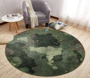 3D Green Cloth 288 Round Non Slip Rug Mat Mat AJ Creativity Home 