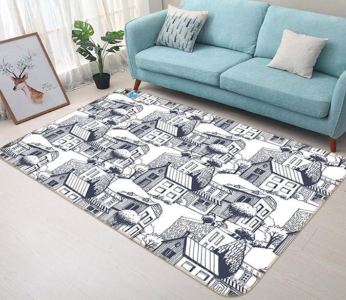 3D Graffiti House 001 Non Slip Rug Mat Mat AJ Creativity Home 