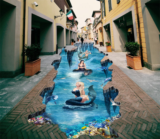3D The Mermaid Beckons 046 Floor Mural Wallpaper AJ Wallpaper 2 