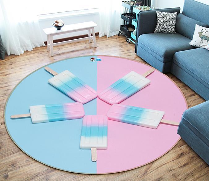 3D Powder Sorbet 096 Round Non Slip Rug Mat Mat AJ Creativity Home 