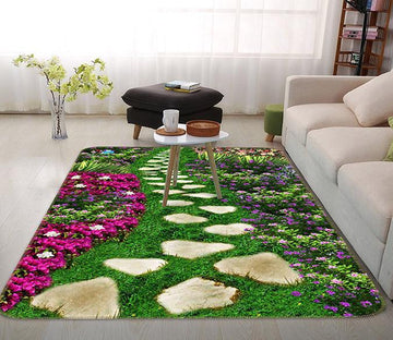3D Stone Road Flower 019 Non Slip Rug Mat Mat AJ Creativity Home 