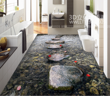3D Stone Road 135 Floor Mural Wallpaper AJ Wallpaper 2 