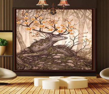 3D Black Deer 503 Wallpaper AJ Wallpaper 