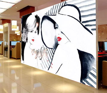 3D Side Face Woman Hat 1079 Wallpaper AJ Wallpaper 2 