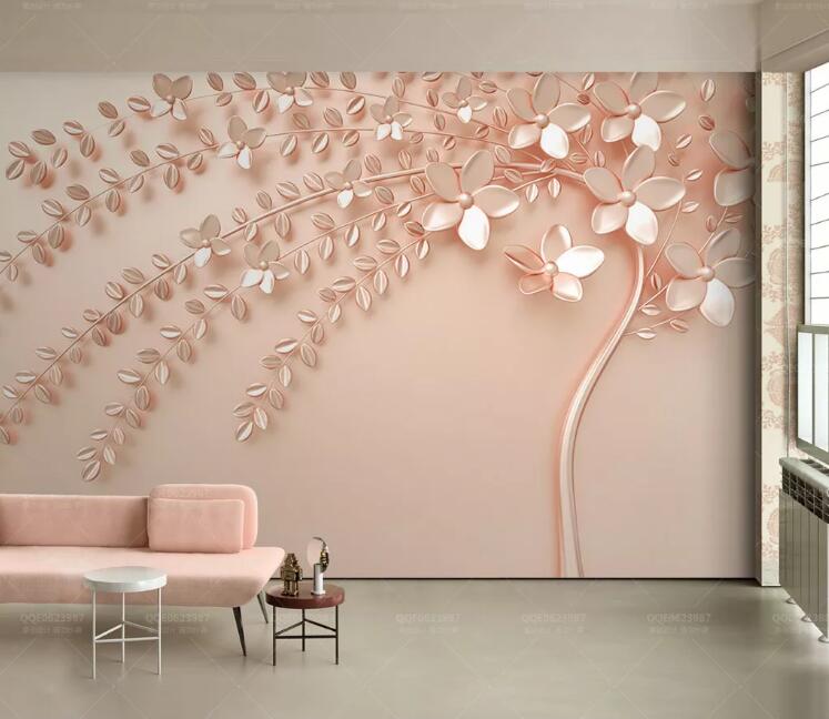 3D Pink Flowers WC112 Wall Murals