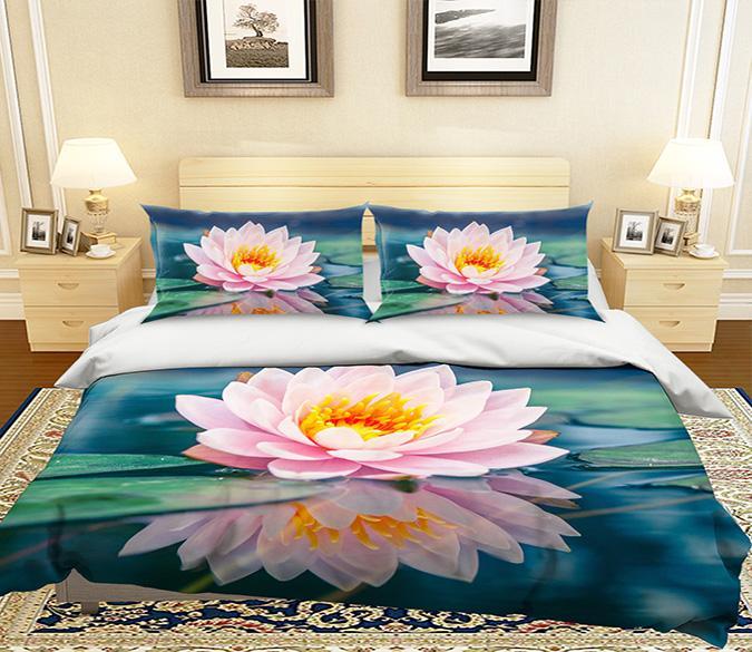 3D Lotus Pond 026 Bed Pillowcases Quilt Wallpaper AJ Wallpaper 