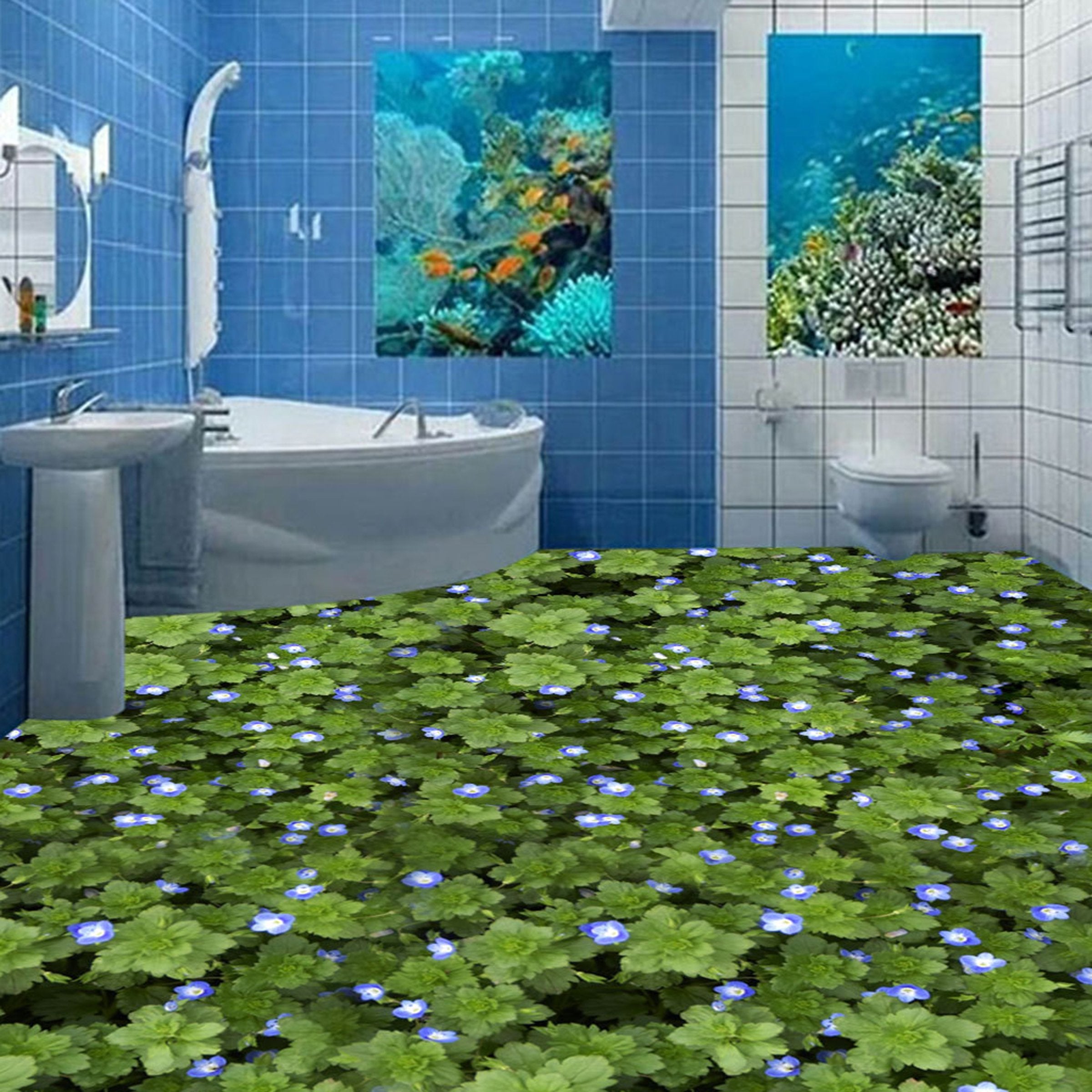 3D Beautiful Flowers WG683 Floor Mural Wallpaper AJ Wallpaper 2 