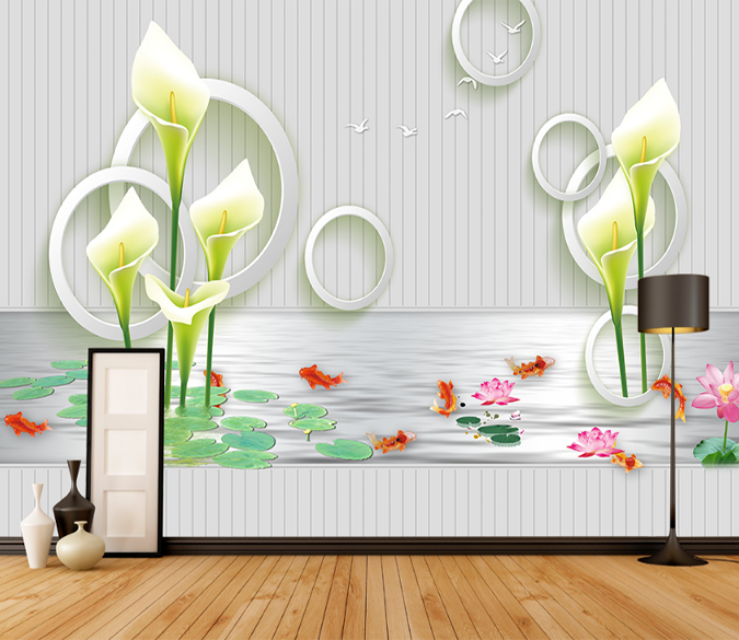3D Lily Fish 062 Wallpaper AJ Wallpaper 
