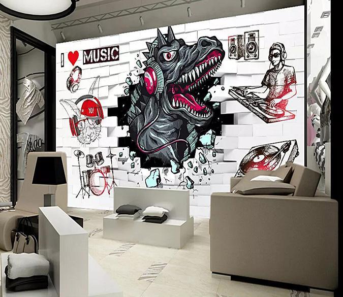 3D Dinosaur Headphones 237 Wallpaper AJ Wallpaper 