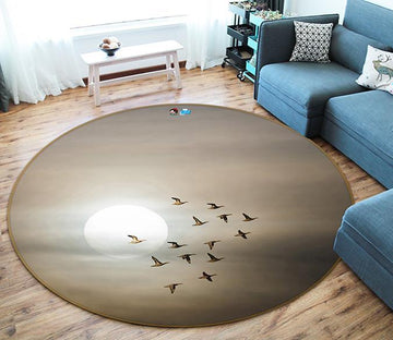 3D Moon Bird 253 Round Non Slip Rug Mat Mat AJ Creativity Home 