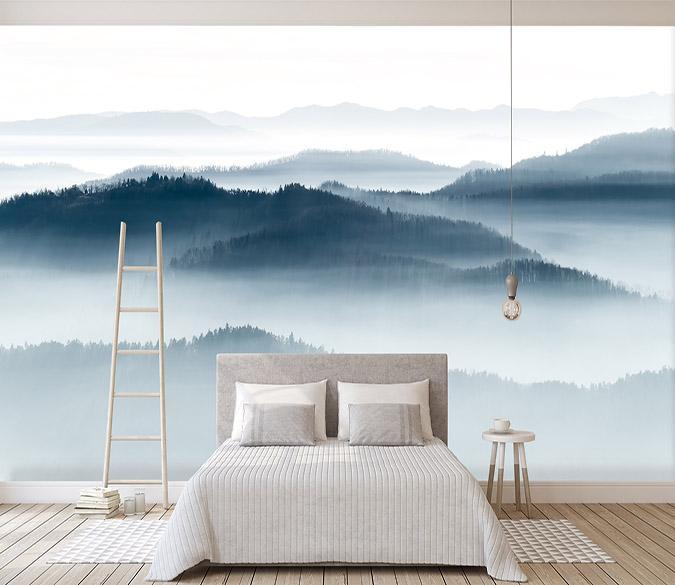 3D Thick Fog Mountains 038 Wallpaper AJ Wallpaper 