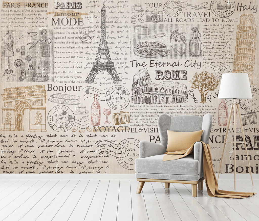 3D Iron Tower WC017 Wall Murals