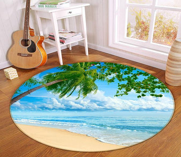 3D Cloud Beach 363 Round Non Slip Rug Mat Mat AJ Creativity Home 