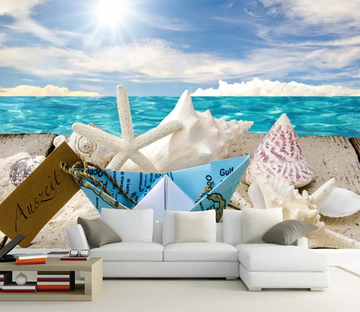 3D Sunshine Paper Boat 1055 Wallpaper AJ Wallpaper 2 