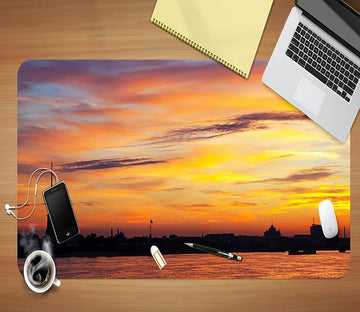 3D City Sunset 013 Desk Mat Mat AJ Creativity Home 