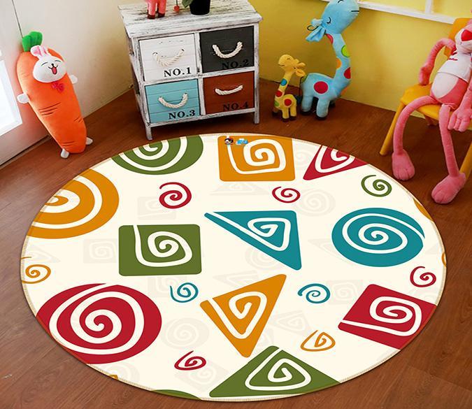 3D Color Pattern 136 Round Non Slip Rug Mat Mat AJ Creativity Home 