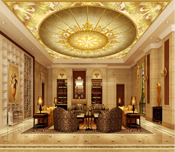 3D Golden Railing 322 Floor Mural Wallpaper AJ Wallpaper 2 