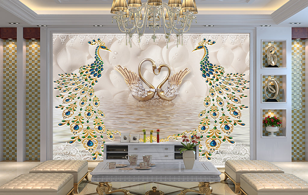 3D Gem Swan WG308 Wall Murals