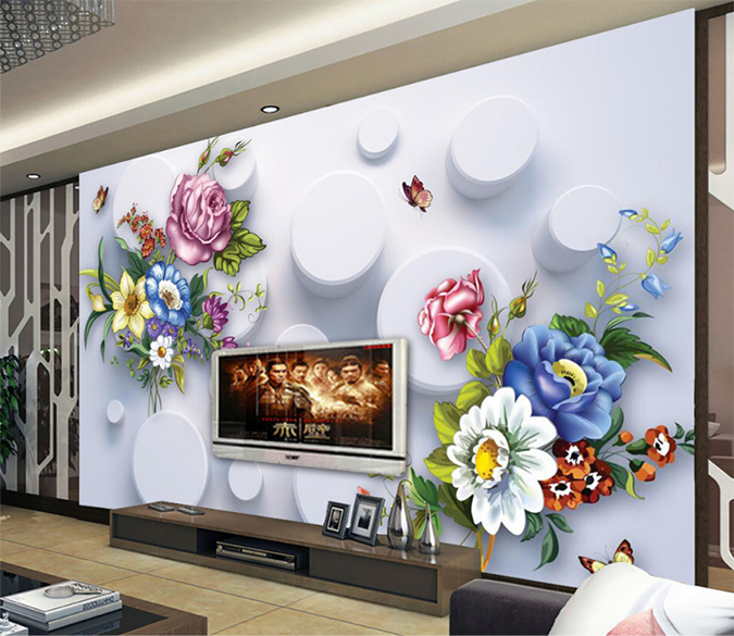 3D Bouquet Butterfly 582 Wallpaper AJ Wallpaper 