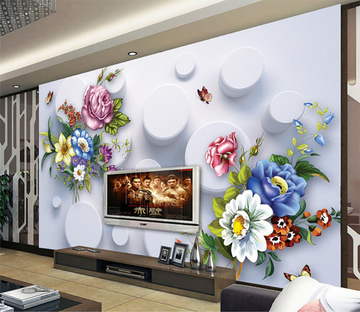 3D Bouquet Butterfly 582 Wallpaper AJ Wallpaper 
