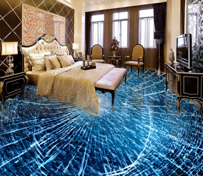 3D Glass Crack 073 Floor Mural Wallpaper AJ Wallpaper 2 