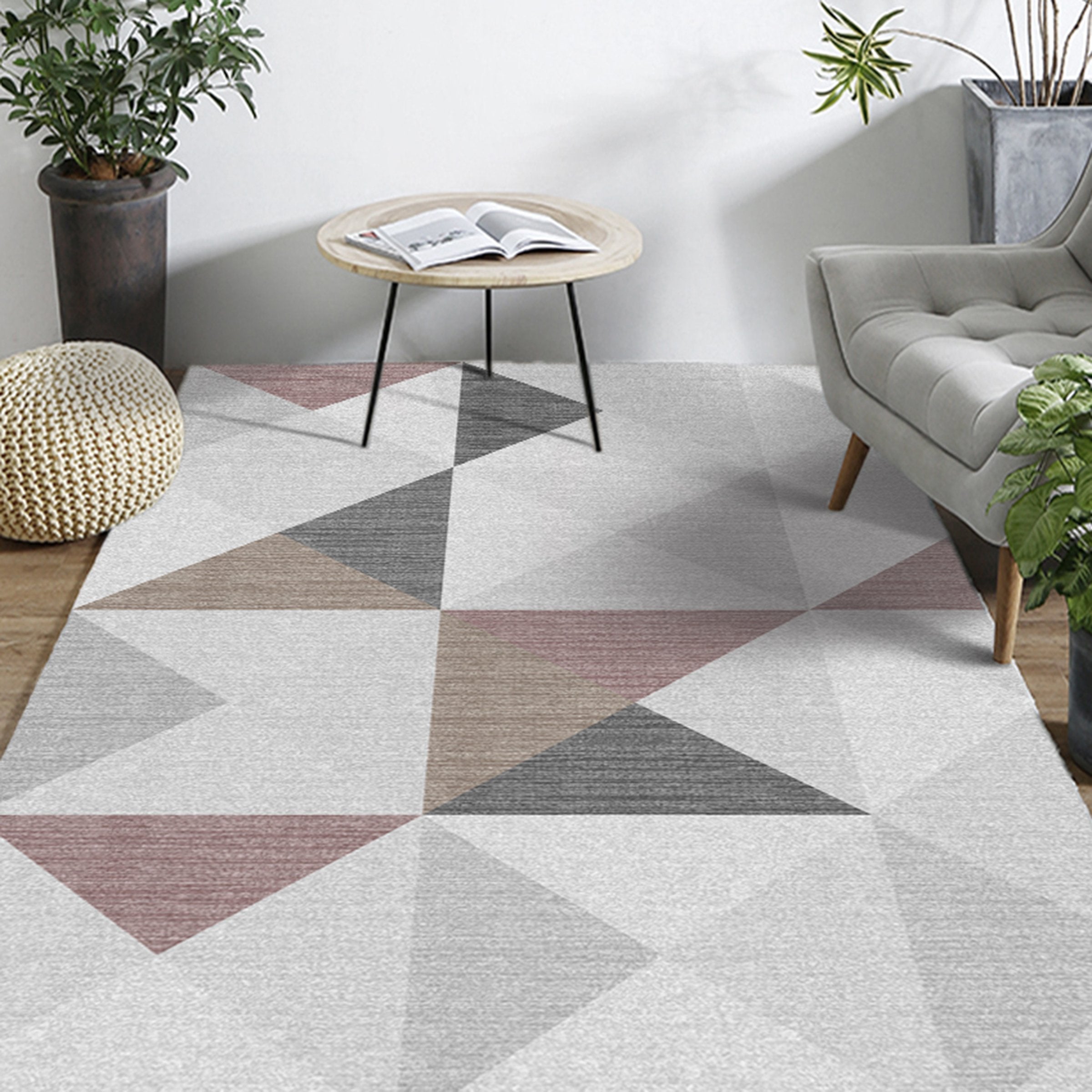 3D Colored Triangle WG245 Non Slip Rug Mat Mat AJ Creativity Home 