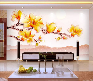3D Growing Yellow Flower 1335 Wallpaper AJ Wallpaper 2 