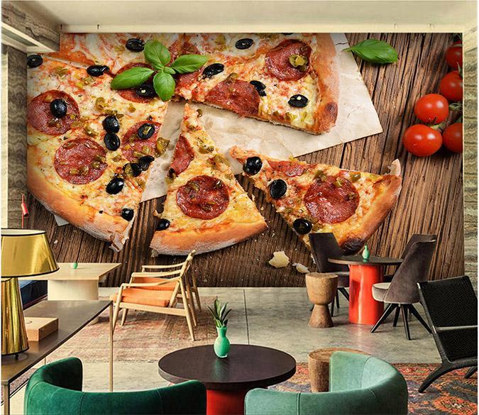 3D Triangular Pizza 085 Wallpaper AJ Wallpaper 