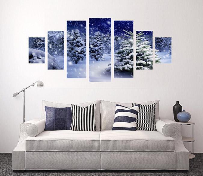 3D Snow Tree 155 Unframed Print Wallpaper Wallpaper AJ Wallpaper 