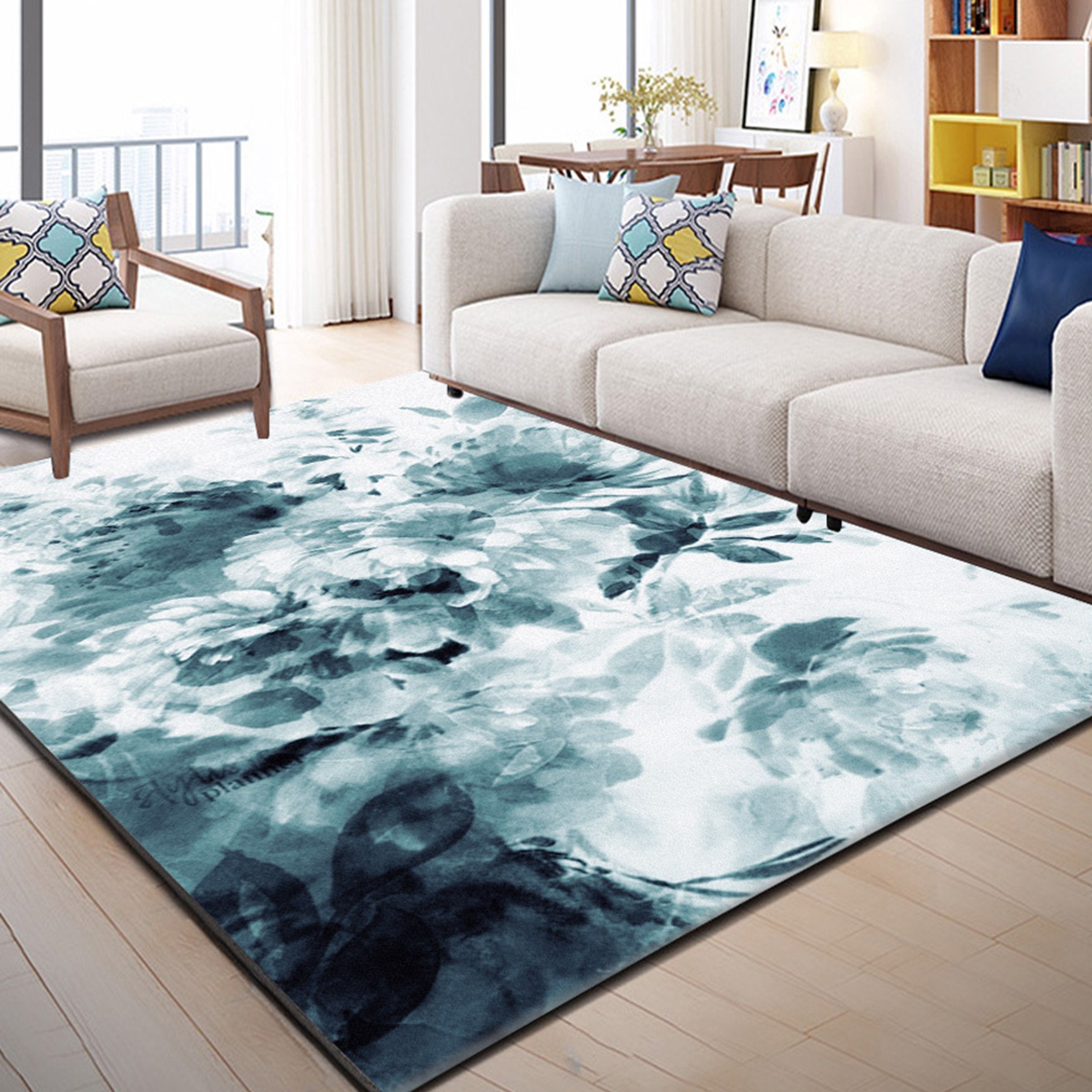 3DGray Flowers WG289 Non Slip Rug Mat Mat AJ Creativity Home 