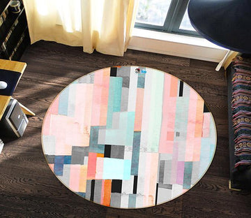 3D Colored Vertical Bars 303 Round Non Slip Rug Mat Mat AJ Creativity Home 