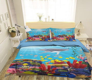 3D Submarine Fish 223 Bed Pillowcases Quilt Wallpaper AJ Wallpaper 