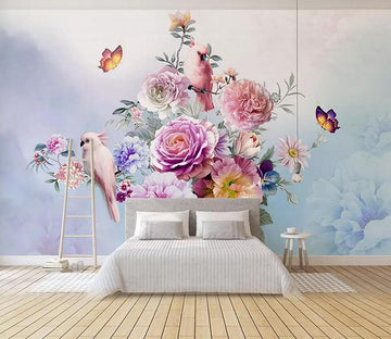3D Parrot Butterfly 253 Wallpaper AJ Wallpaper 
