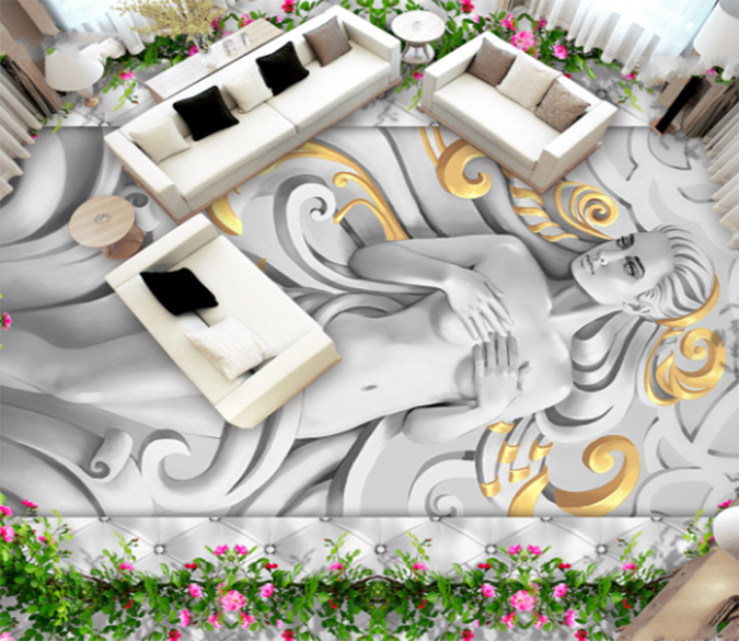 3D Woman 044 Floor Mural Wallpaper AJ Wallpaper 2 