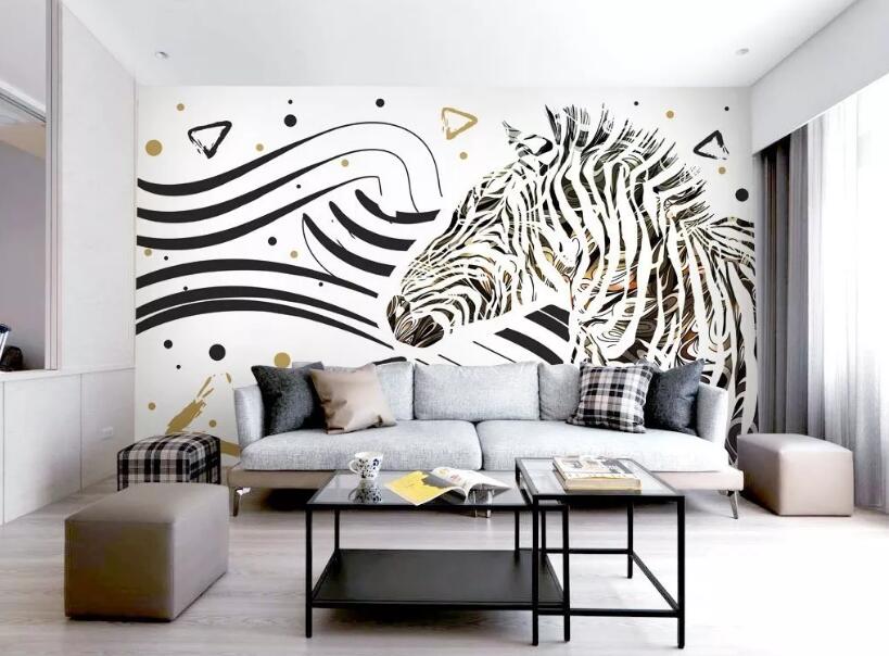 3D Abstract Zebra WG556 Wall Murals