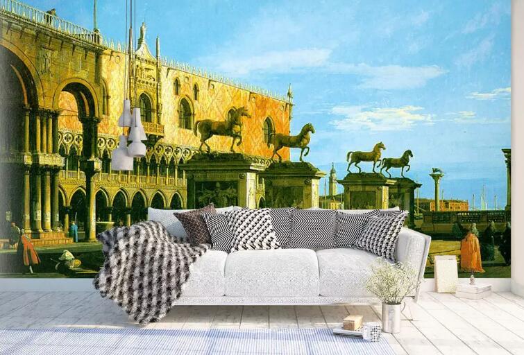 3D Sunset Castle 585 Wall Murals Wallpaper AJ Wallpaper 2 