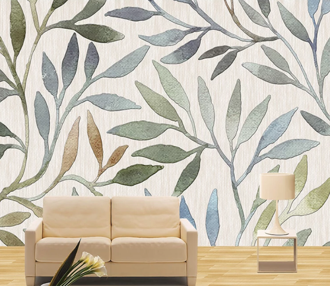 3D Blue Leaves 718 Wallpaper AJ Wallpaper 2 