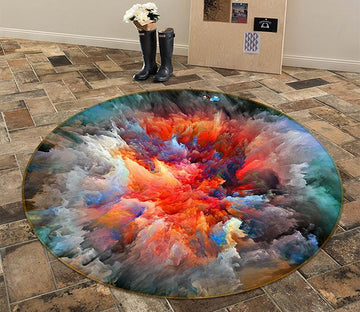 3D Red Starry Sky 092 Round Non Slip Rug Mat Mat AJ Creativity Home 