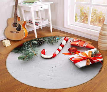 3D Gift Box Candy 120 Round Non Slip Rug Mat Mat AJ Creativity Home 