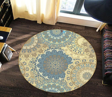3D Gear Flower 279 Round Non Slip Rug Mat Mat AJ Creativity Home 