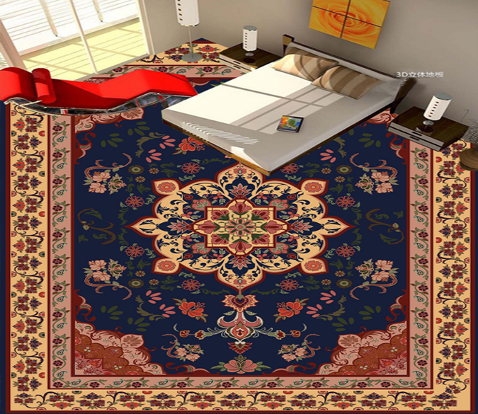 3D Deep Purplel 030 Floor Mural Wallpaper AJ Wallpaper 2 