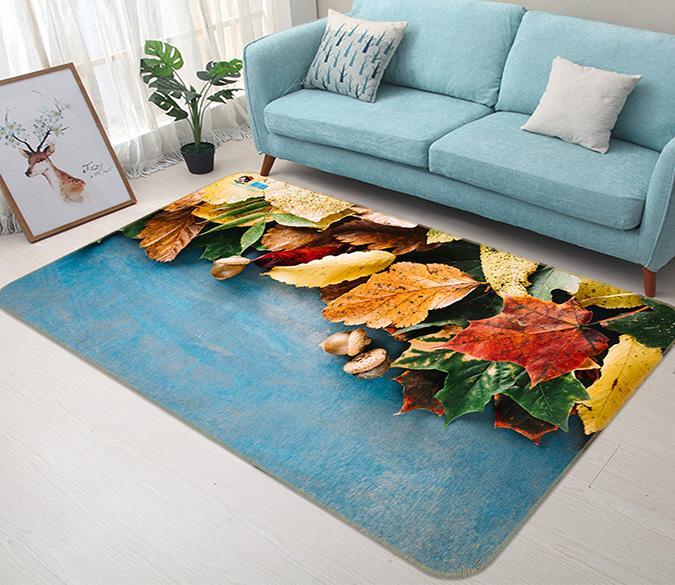 3D Leaf Pine Nuts 195 Non Slip Rug Mat Mat AJ Creativity Home 